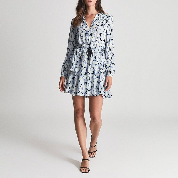 Reiss Maddy Floral Print Flippy Dress - Picture 3 of 7